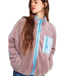 Urban Outfitters Teddy Jacket in Lavender and Sky Blue